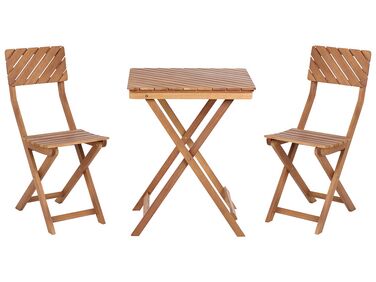 Bistro Set Folding ARDORE Eucalyptus Wood Brown