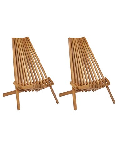 Set van 2 tuinstoelen BELLANO Acaciahout Bruin