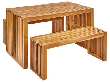 Tuinset met banken 4-zits BELLANO Acaciahout Bruin