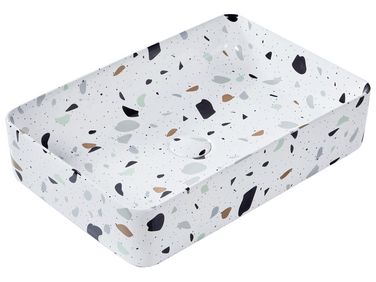 Wastafel voor aanrechtblad NULES 61 x 35 cm Keramiek Wit terrazzo