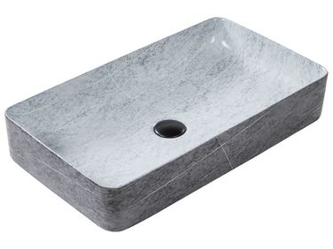 Wastafel voor aanrechtblad ARTAJ 61 x 35 cm Keramiek Grijs beton-effect