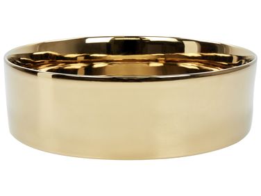 Wastafel voor aanrechtblad TEBAR ⌀ 40 cm Keramiek Goud