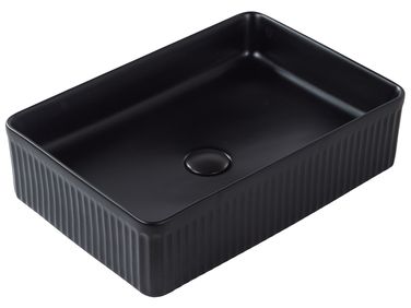 Wastafel voor aanrechtblad GELDO 50 x 34 cm Keramiek Zwart