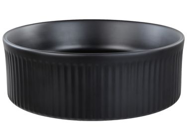 Wastafel voor aanrechtblad GELDO ⌀ 37 cm Keramiek Zwart
