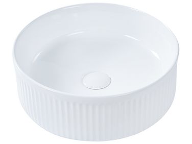 Wastafel voor aanrechtblad GELDO ⌀ 37 cm Keramiek Wit