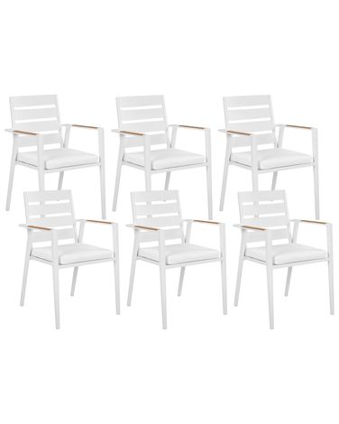 Set van 6 tuinstoelen TAVIANO Metaal Wit