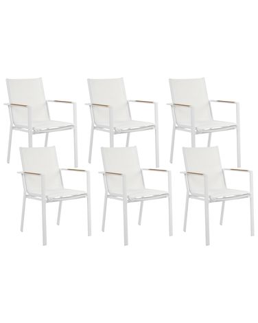 Set van 6 tuinstoelen BUSSETO Metaal Wit