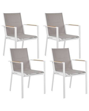 Set van 4 tuinstoelen BUSSETO Metaal Grijs