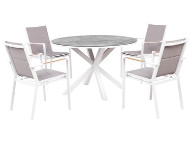 Tuinset 4-zits MALETTO/BUSSETO Metaal Marmereffect Grijs