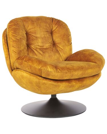 Swivel Armchair NOLVIK Velvet Mustard