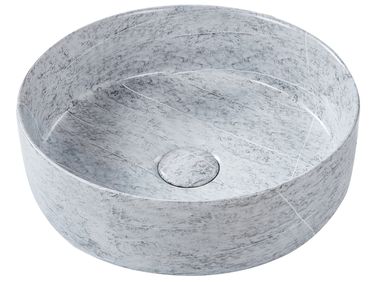 Wastafel voor aanrechtblad GUDAR ⌀ 37 cm Keramiek Grijs beton-effect