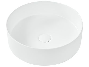 Wastafel voor aanrechtblad TEBAR ⌀ 40 cm Keramiek Gebroken wit