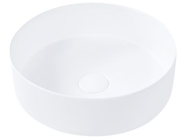 Wastafel voor aanrechtblad CALIG ⌀ 36 cm Keramiek Gebroken wit
