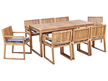 Tuinset 8-zits SASSARI II met kussens Gecertificeerd acaciahout Marineblauw