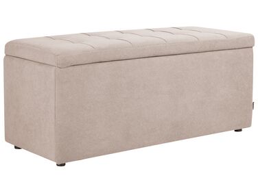 Pouf de rangement OREM Tissu Beige