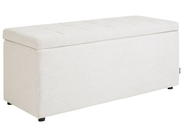 Pouf de rangement OREM Tissu Blanc cassé