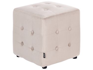 Pouffe WISCONSIN Velvet Light Beige
