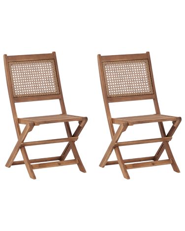 Set van 2 tuinstoelen PARAGGI Gecertificeerd acaciahout Donkerbruin