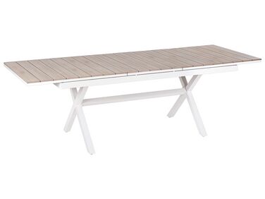 Table de salle à manger de jardin extensible FANES 184/242 cm 90 cm Métal Blanc