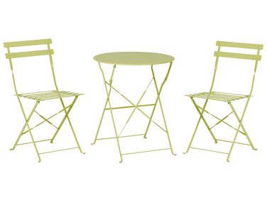 Bistro Set Folding FIORI Metal Lime Green