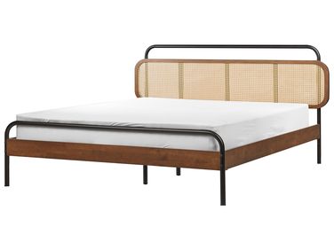 Bed Rattan BOUSSICOURT 160 x 200 cm (EU King Size) Dark Brown