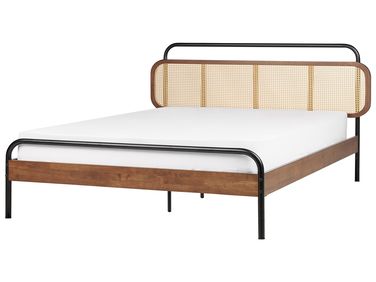 Bed Rattan BOUSSICOURT 180 x 200 cm (EU Super King) Dark Brown