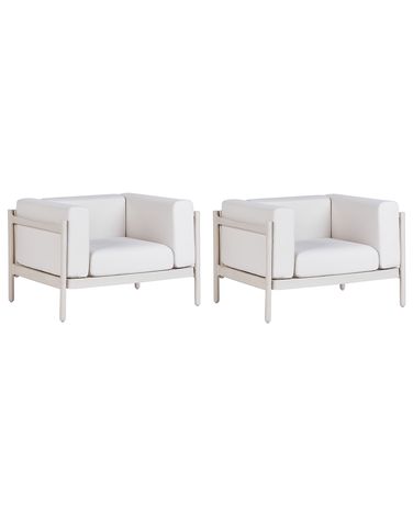 Set of 2 Garden Armchairs FERRETTI Light Beige