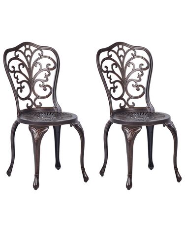 Set van 2 tuinstoelen TRIORA Metaal Bruin