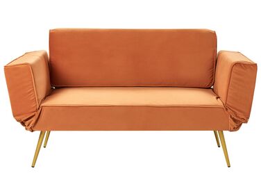 Slaapbank 2-zits SAARELA Fluweel Oranje