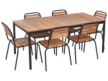 Tuinset 6-zits VALLESE Acaciahout Bruin