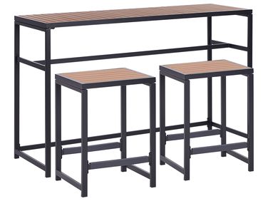 Tuin barset 2-zits AVETRANA Metaal Bruin/zwart