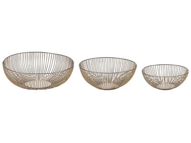 Set of 3 Bowls GARUT Metal Gold