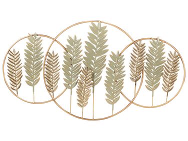Wall Decor Leaf COPERNICIUM Metal 50 cm Gold