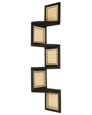 Opbergkast met 4 planken ALDER Paulowniahout 101 cm Zwart