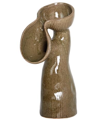 Vase à fleurs CALAMUS Grès 28 cm Vert