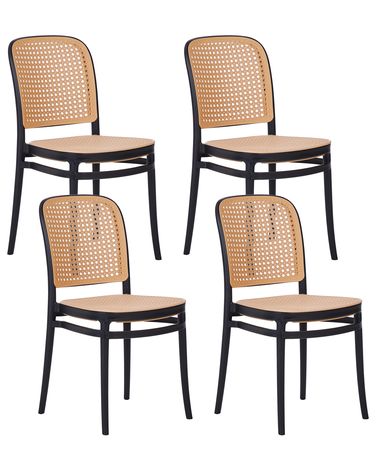 Set of 4 Garden Chairs PLOSE Beige