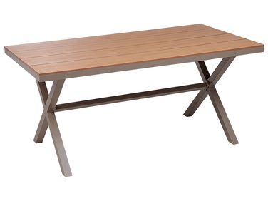 Table de salle à manger de jardin TIANO 160 cm 90 cm Métal Taupe