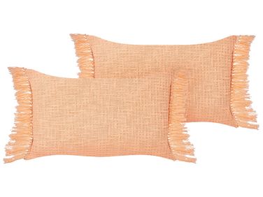 Set van 2 sierkussens TANSY Katoen 40 x 60 cm Oranje effen
