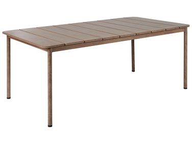 Table de salle à manger de jardin FLAVIA 185 cm 96 cm Métal Marron