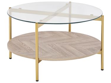 Table basse LOVELL Verre de sécurité Doré