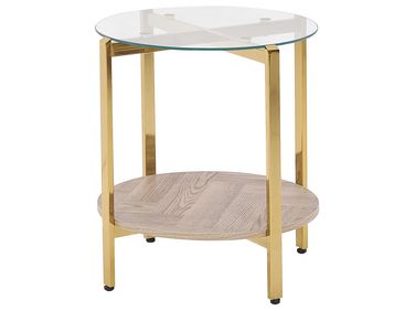 Table d'appoint LOVELL Verre de sécurité Doré