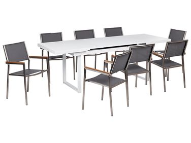 Tuinset 8-zits VALCANETTO/GROSSETO Metaal Grijs/wit