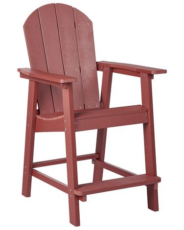 Tuin barkruk ADIRONDACK Synthetisch materiaal Rood