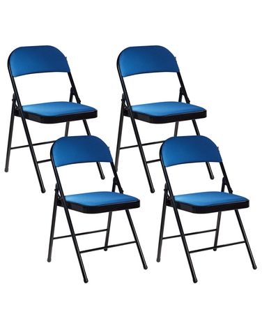 Set van 4 klapstoelen SPARKS Metaal Blauw/zwart