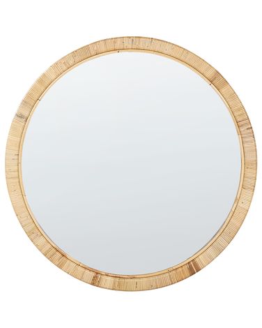 Wall Mirror ANLEZY 80 cm 80 cm Rattan Natural