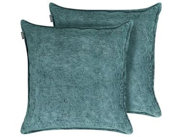 Set van 2 sierkussens VERPIS Katoen 50 x 50 cm Blauw effen