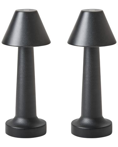Set van 2 draadloze LED tafellampen JOANES met dimmer Metaal Zwart