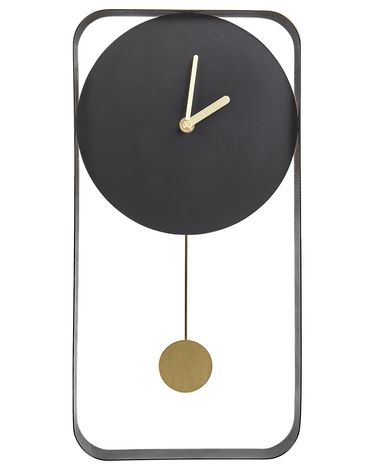 Wandklok SERVOZ 21 cm Metaal Zwart