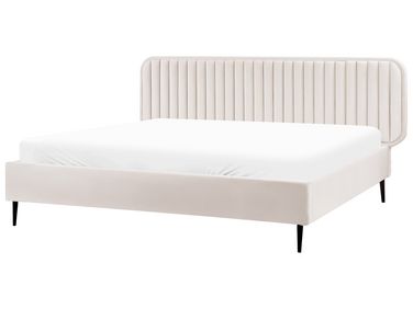 Bed Velvet BRIN 180 x 200 cm (EU Super King) Beige