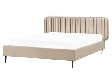 Bed Velvet BRIN 160 x 200 cm (EU King Size) Taupe
